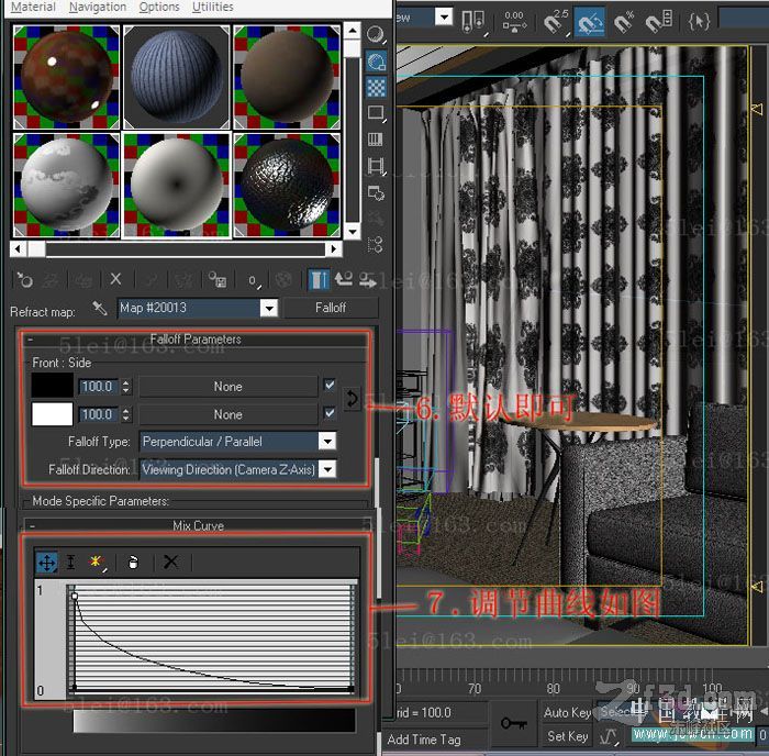 vray透光紗窗貼圖參數(shù)制作過程 調節(jié)曲線