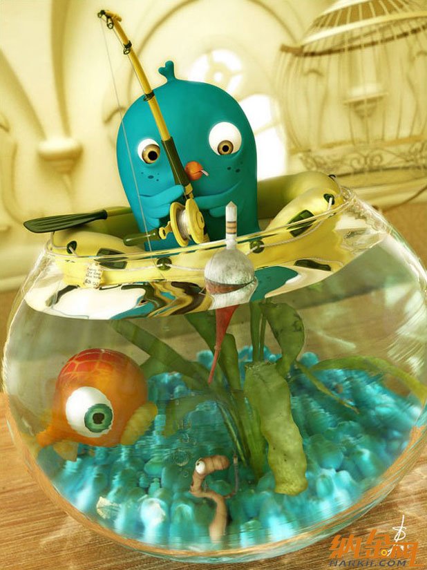 魚(yú)缸里的小鳥(niǎo) - 3Dmax作品制作教程 - 3D動(dòng)畫(huà)教程 -  541_71d4f209.jpg